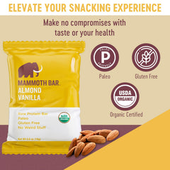 Mammoth Bar ingredients feature almonds and dates for a paleo gluten-free raw snack