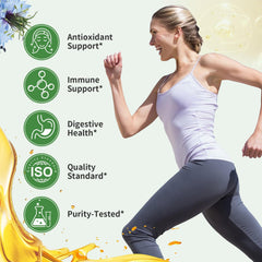 Close-up of the 400-count bottle and softgels