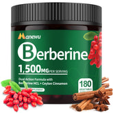 Manewu Berberine 1500mg with Cinnamon and Bergamot bottle close-up