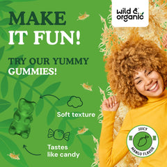 Mango-flavored sea moss gummies for kids