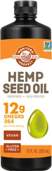 Manitoba Harvest Hemp Seed Oil bottle, cold-pressed, 12 oz
