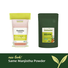 Raw Manjistha powder container and label
