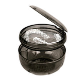 Maoerdental retainer cleaner case in black, closed for travel
