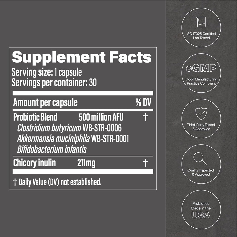 MAPUG GLP-1 Probiotic label details highlight GRAS and third-party testing.