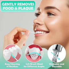 Cleaning around braces and orthodontic appliances with MAPVOLUT brushes