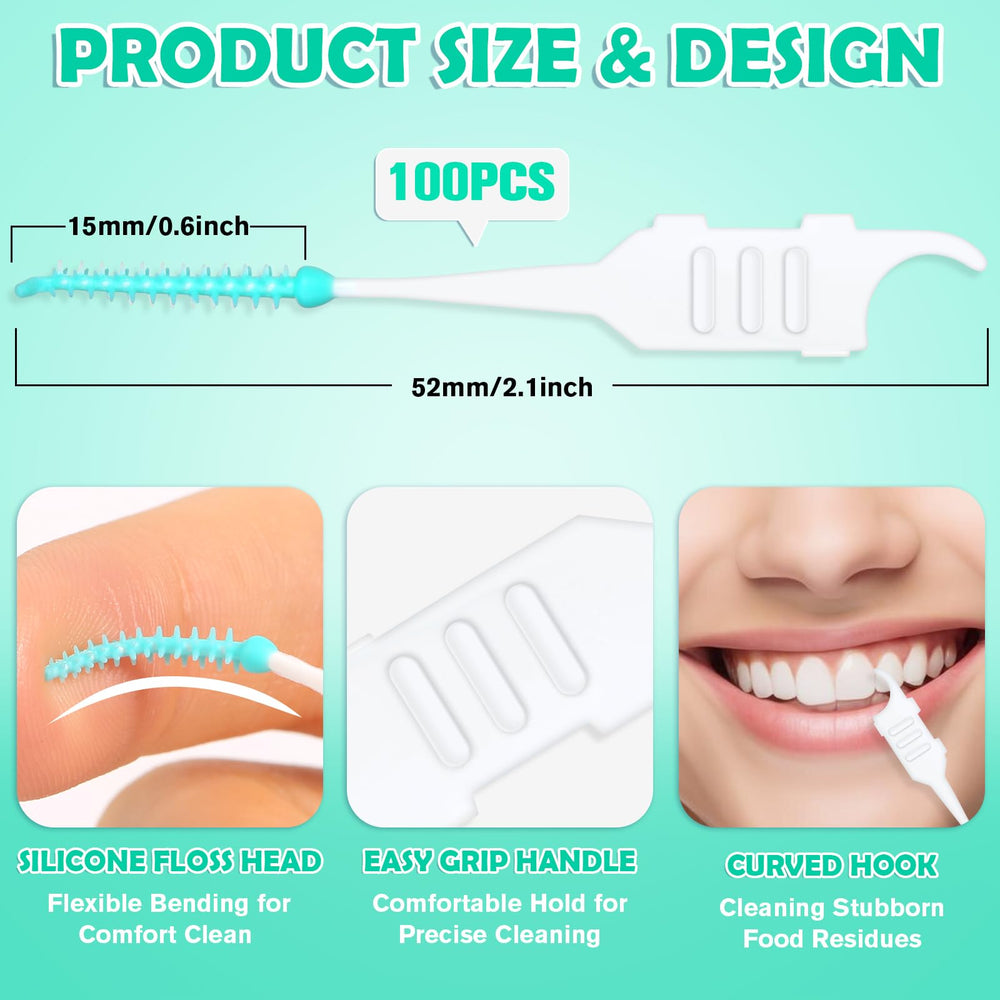 Close-up of 360-degree flexible interdental brush head for braces