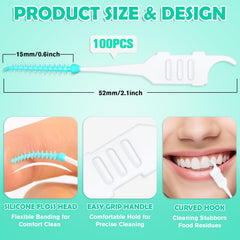 Close-up of 360-degree flexible interdental brush head for braces