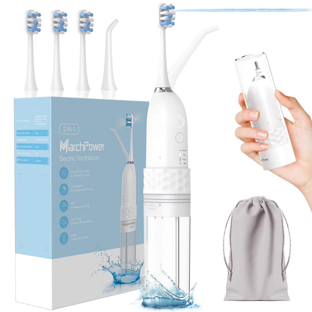 Marchpower 2-in-1 electric toothbrush with built-in water flosser
