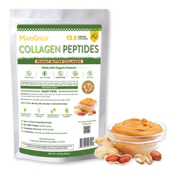 Front view of MariGold Grass-Fed Collagen Peptides Powder Peanut Butter 1 lb