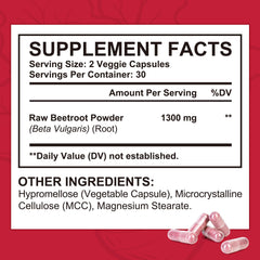 Mariayu Beet Root Capsules small odorless capsules for convenient swallowing.