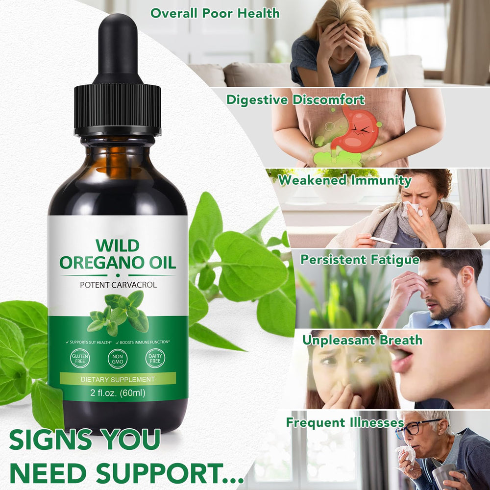 Oregano oil liquid drops for dosing