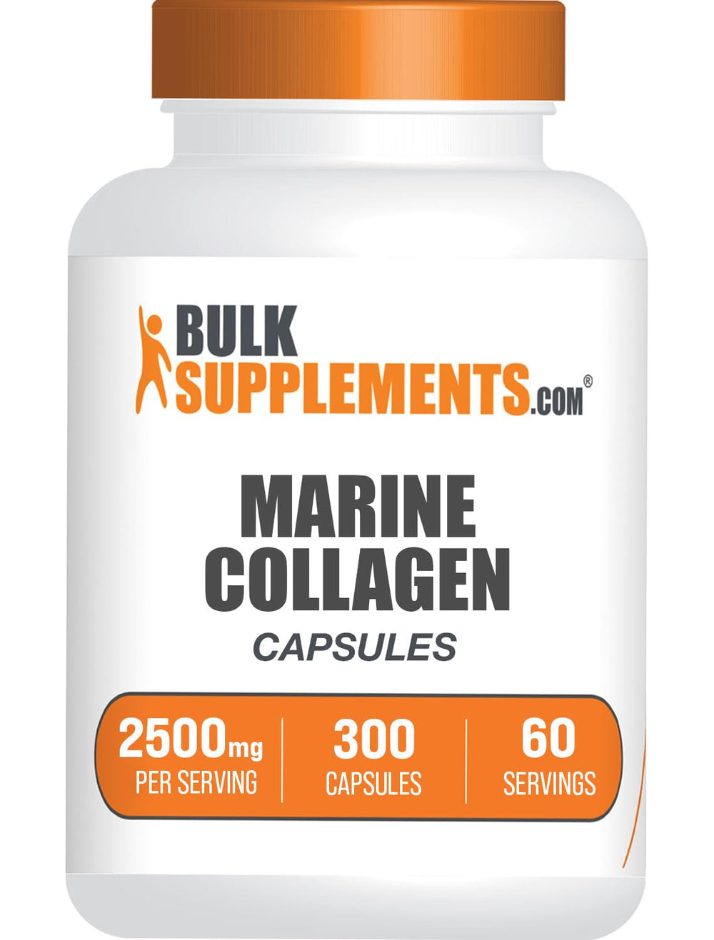 BulkSupplements Marine Collagen Capsules bottle on white background