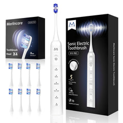 Marlincare B10PRO sonic electrictoothbrush white angled view 1