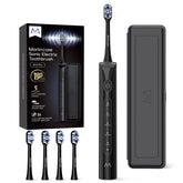 Marlincare electric toothbrush for adults with black handle and case