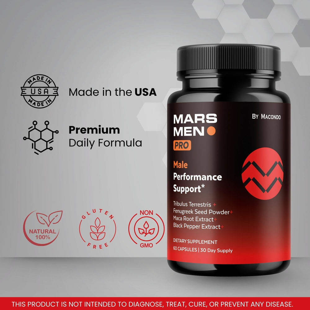 Mars Men Pro health supplement capsules arranged