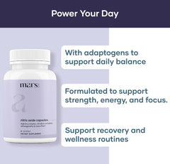 Mars Nitric Oxide Capsules – ingredients panel
