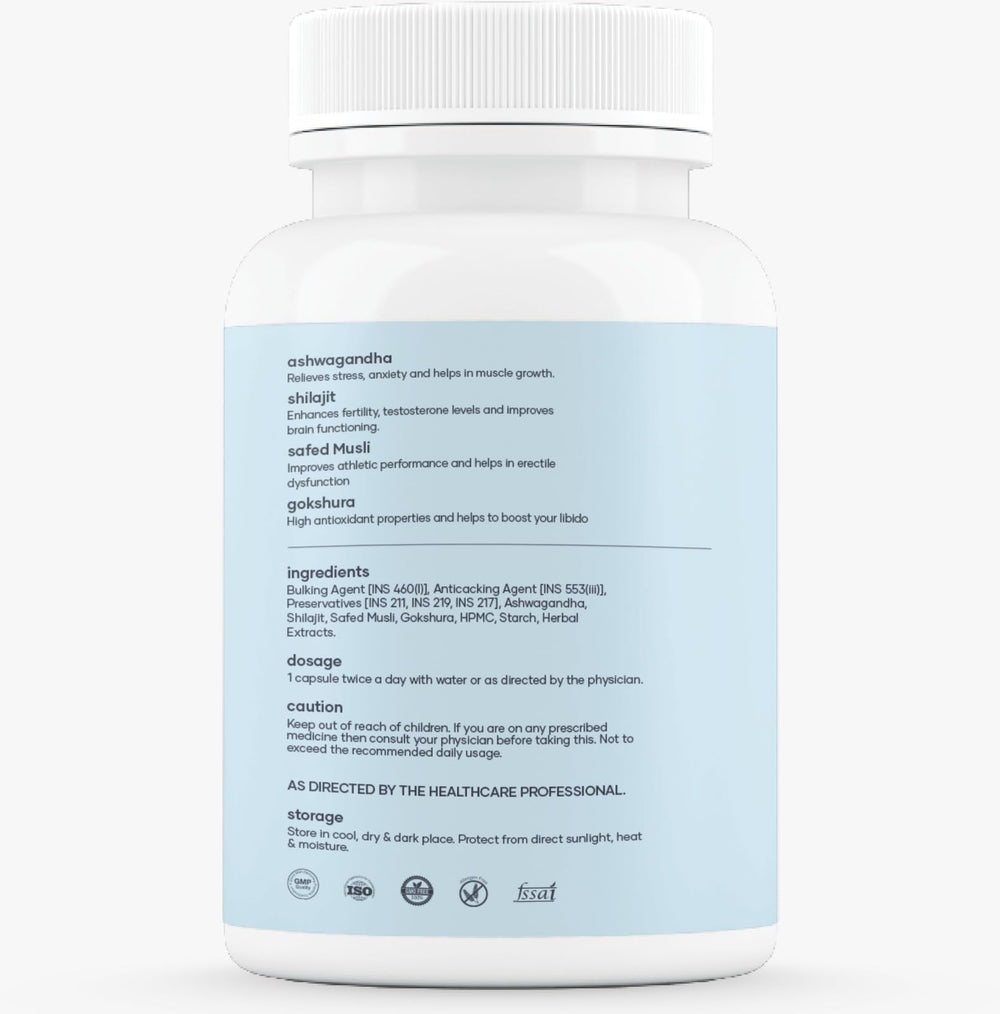 Shilajit and Safed Musli ingredients in Mars Surgemax capsules