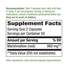 Bottle of Nature's Way Marshmallow Root 480 mg capsules
