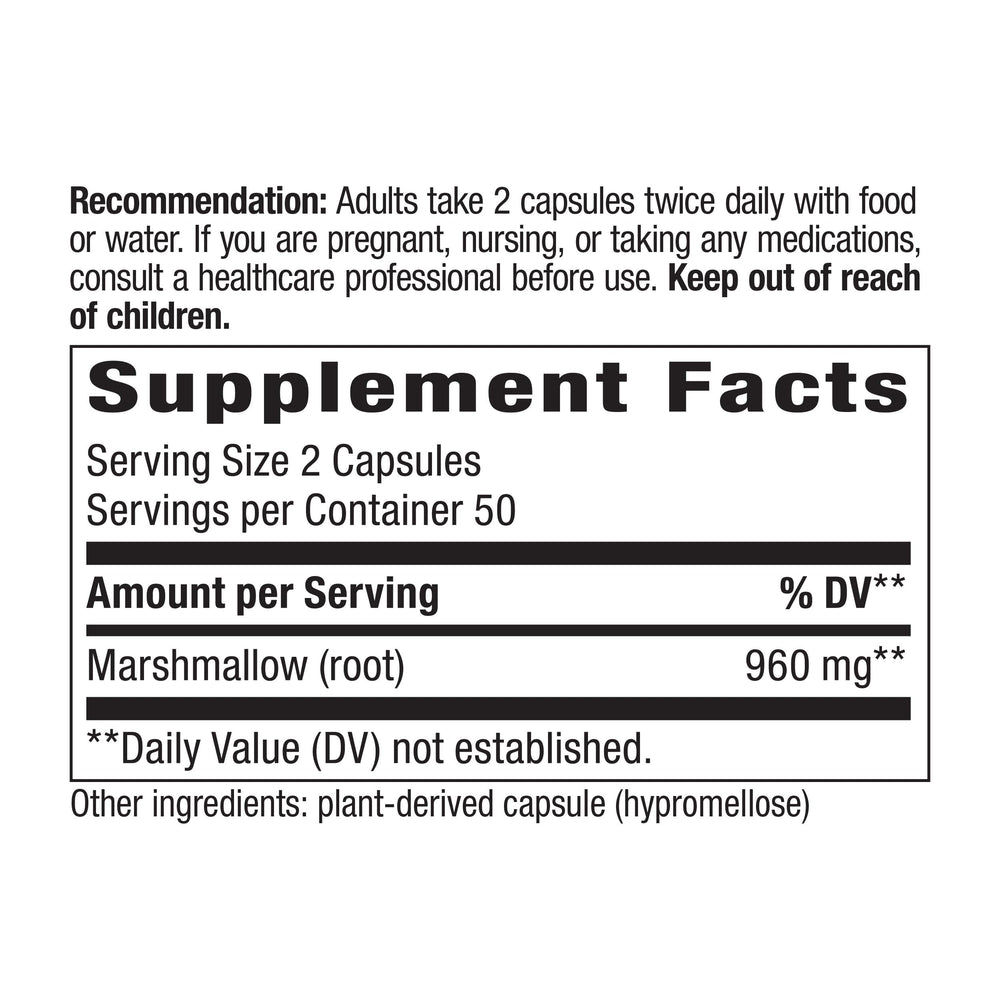 Marshmallow root capsules for digestion