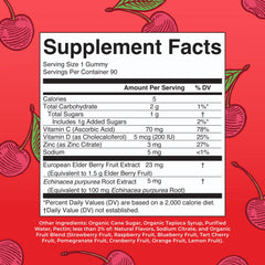 MaryRuth's 5-1 Immunity Gummies cherry flavor packaging for kids and adults 90 count