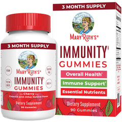 MaryRuth's 5-1 Immunity Gummies Elderberry Cherry flavor bottle 90 count