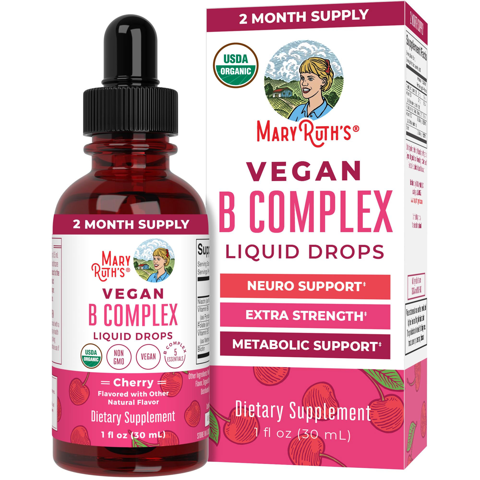 MaryRuth Organics Vitamin B Complex bottle label MaryRuth Organics Vitamin B Complex bottle label
