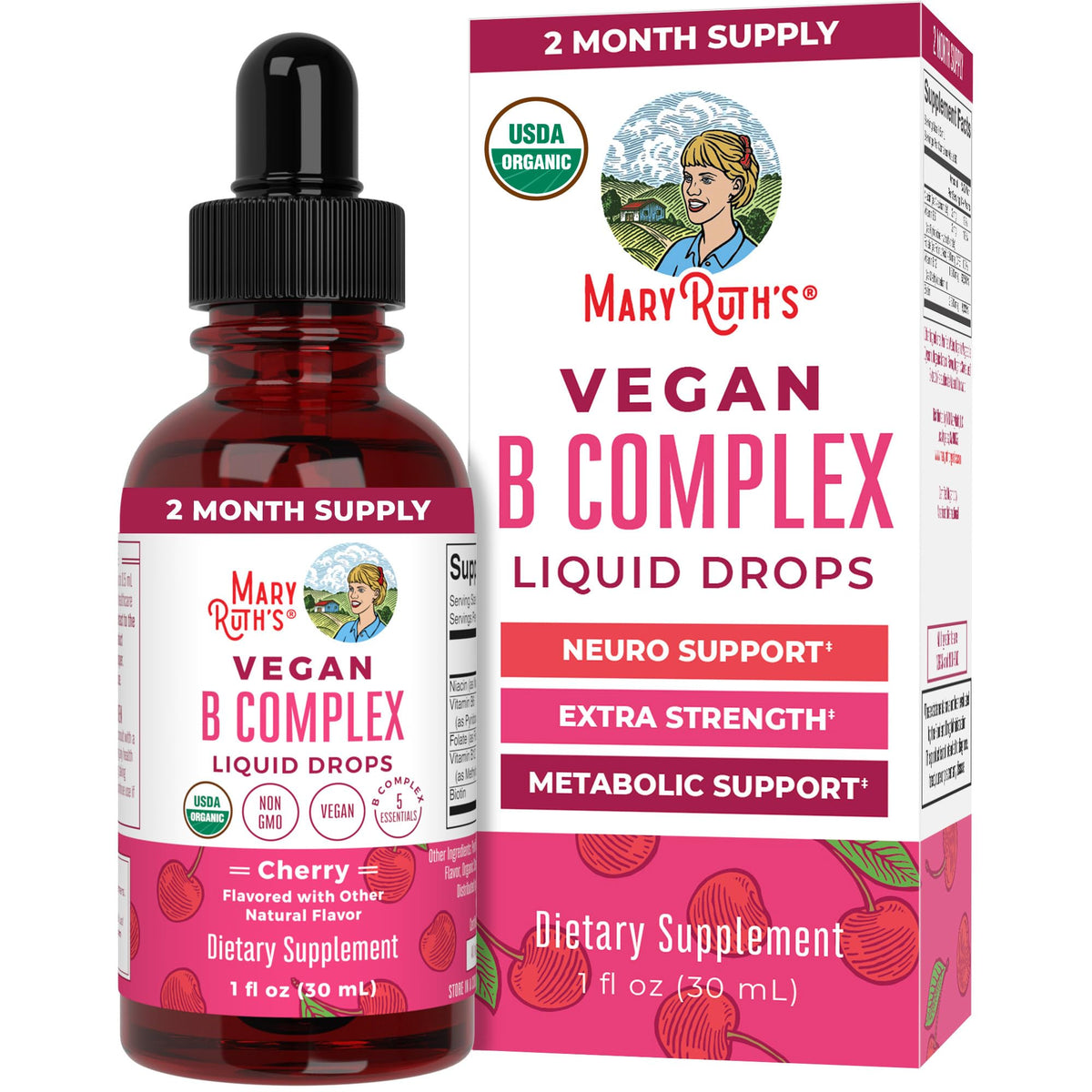 MaryRuth Organics Vitamin B Complex bottle label