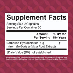 Close-up of MaryRuth Berberine capsules in a bottle