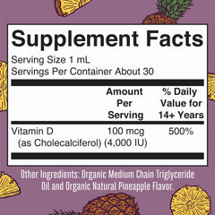 Nutrition label showing 4000 IU per serving