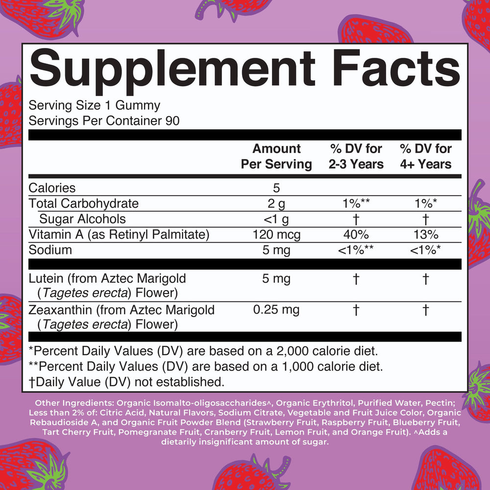 Side view of the MaryRuth Eye Care Gummies bottle