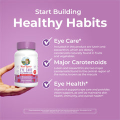 Vegan, non-GMO, and gluten-free labeling for Eye Care Gummies