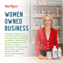 Nutrition label and serving information on MaryRuth Kids Brain Drops
