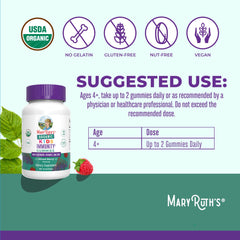 Nutrition highlights on label: 45 mg Vitamin C, 3.8 mg Zinc, 100 mg Elderberry per serving