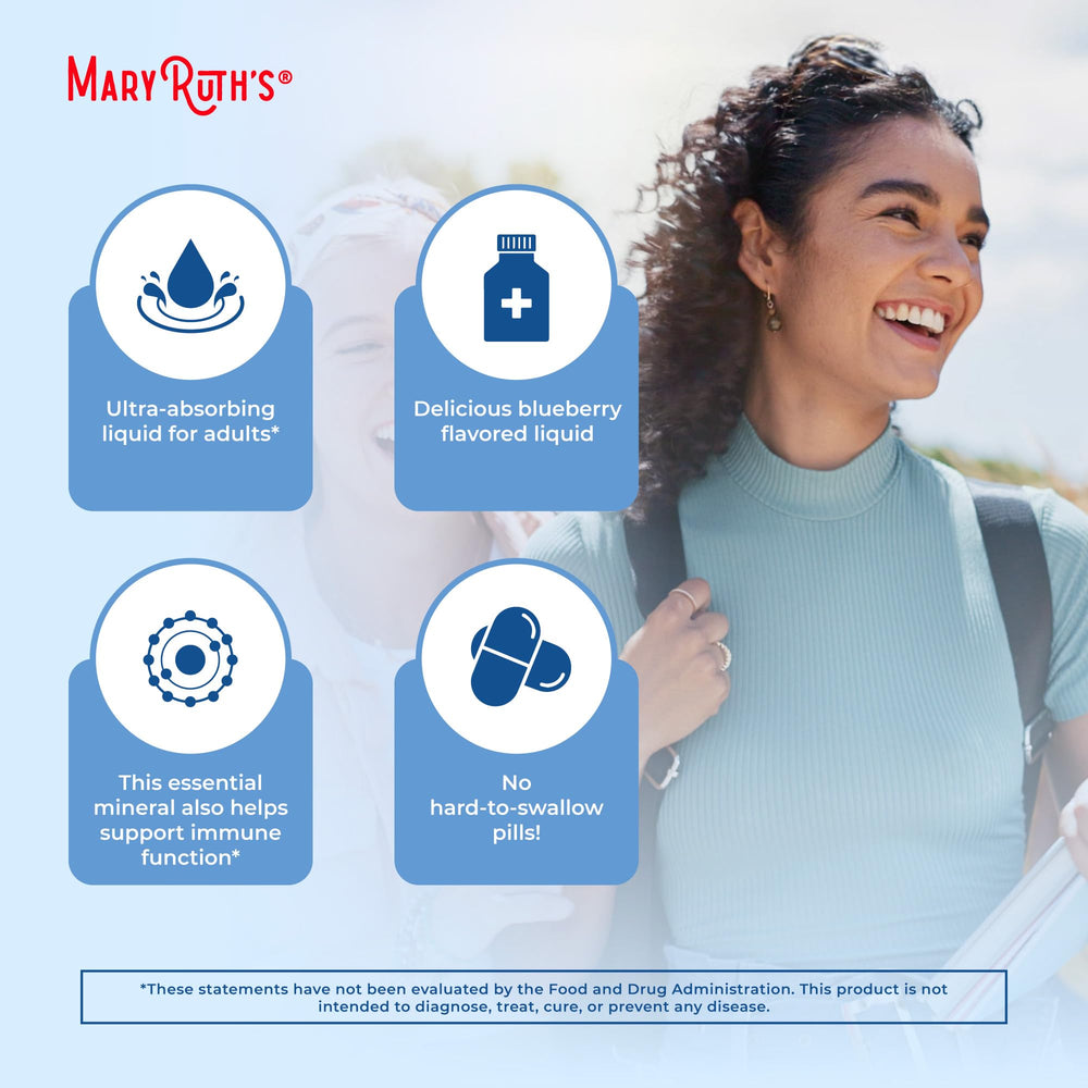 MaryRuth Organics zinc supplement bottle – 30 servings