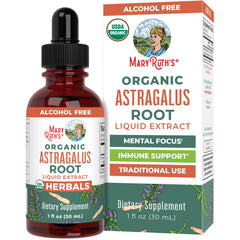 MaryRuth Organics Astragalus Root liquid drops bottle on white background