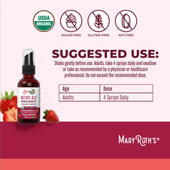 MaryRuth Organics B12 label close-up highlights vegan methylcobalamin.