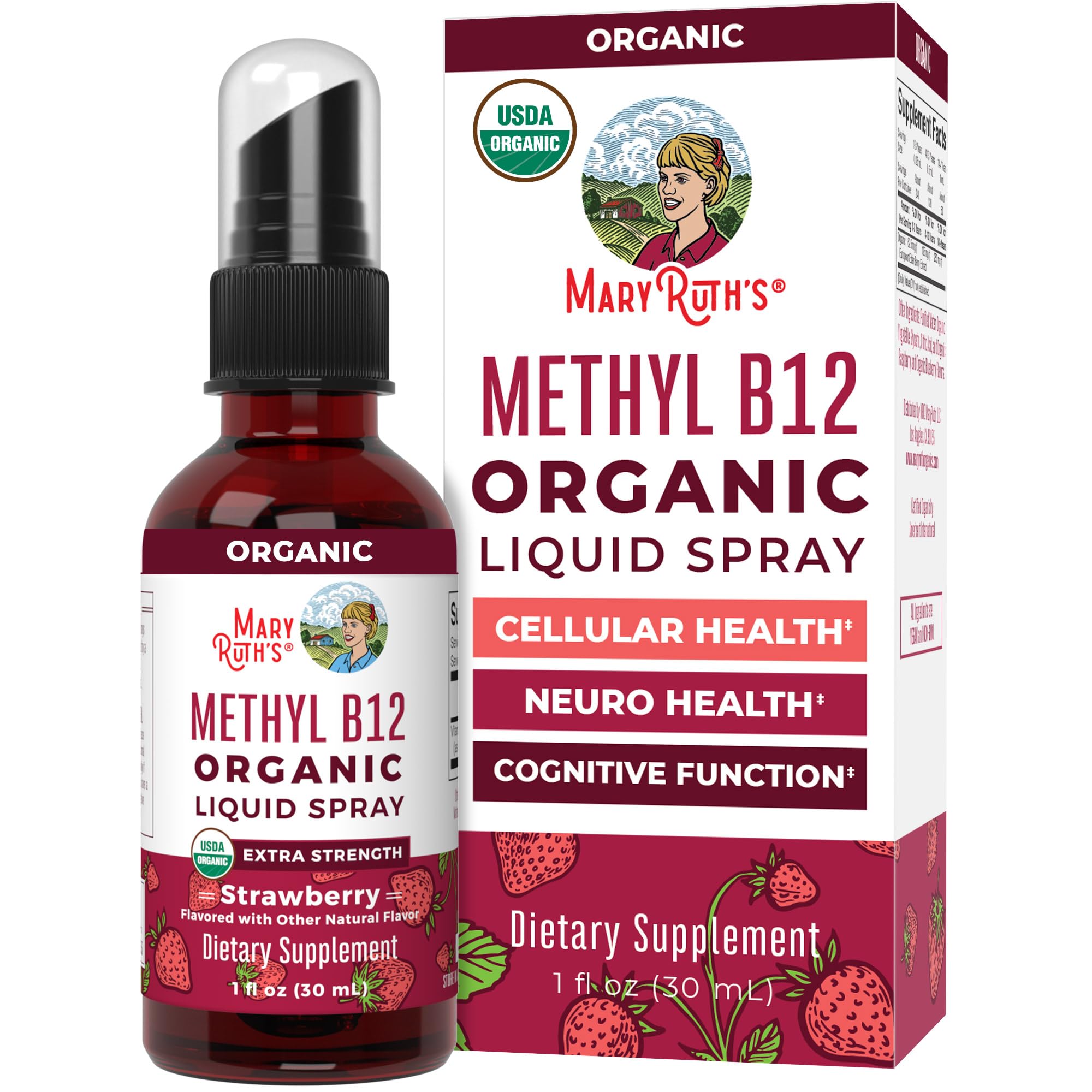MaryRuth Organics B12 liquid spray bottle 720 mcg 1 fl oz MaryRuth Organics B12 liquid spray bottle 720 mcg 1 fl oz