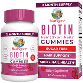 Front view of MaryRuth Organics Biotin Gummies bottle, 60 count