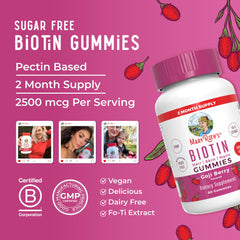 Biotin Gummies product label close-up