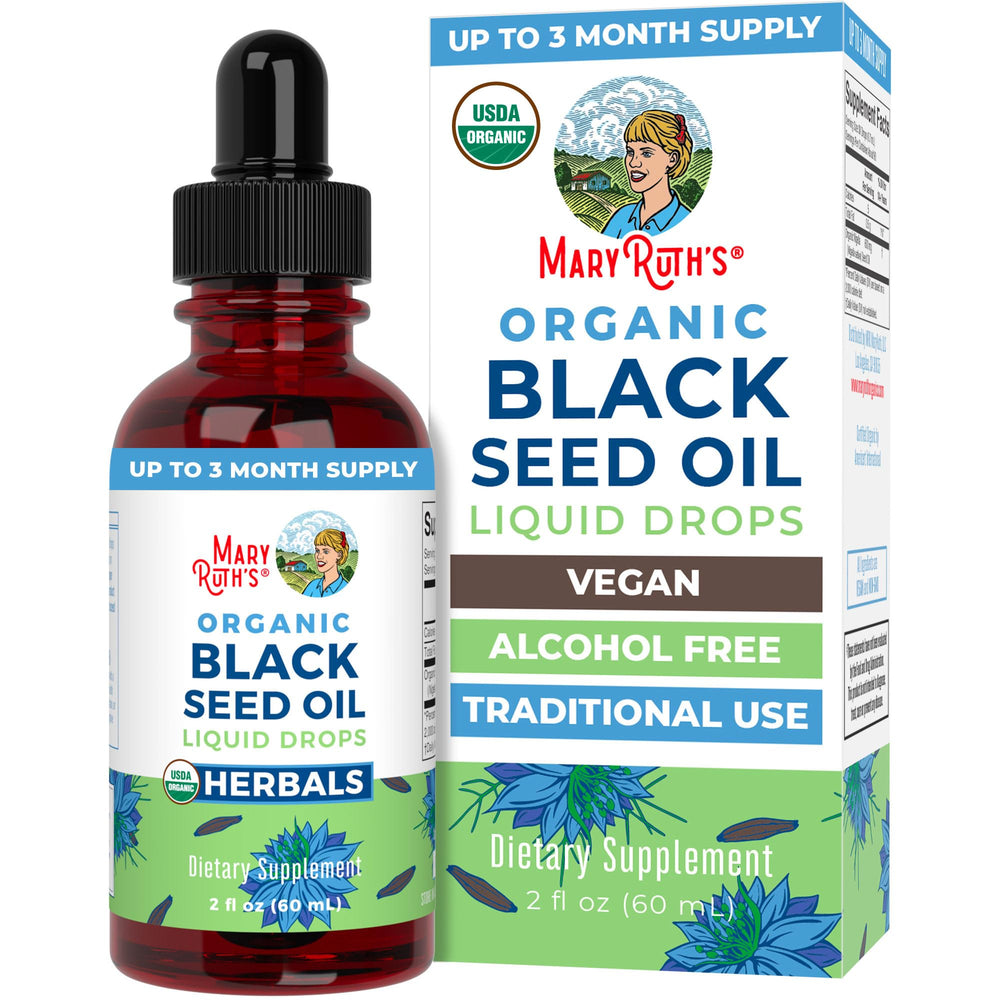 MaryRuth Organics Black Seed Oil Liquid Drops 2 oz bottle front view