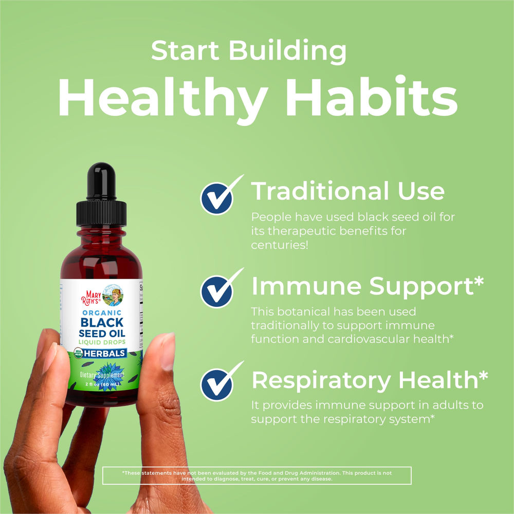 Ingredients panel featuring Nigella sativa seed oil