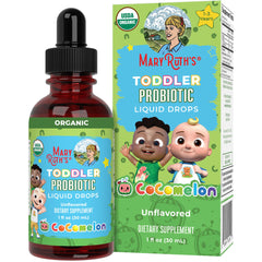 Front packaging of MaryRuth Organics Cocomelon Toddler Probiotic Liquid Drops