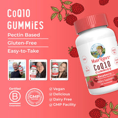 Bottle of MaryRuth Organics CoQ10 gummies with ingredients list