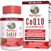 Raspberry-flavored CoQ10 gummy showing 120 mg per 2-gummy serving