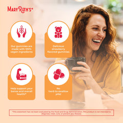 Label showing 25 mcg (1000 IU) vitamin D and 250 mcg B12 per gummy