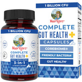 Bottle of MaryRuth Organics Complete Gut Health+ Capsules on white