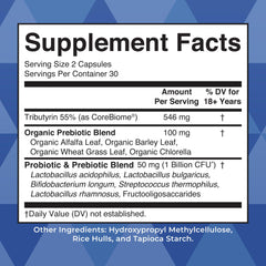 Close-up of vegan capsules for gut health