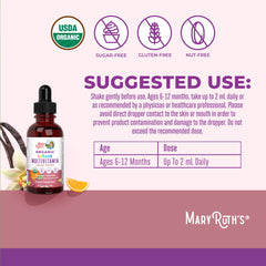 Dropper dispensing liquid drops for infants 6-12 months