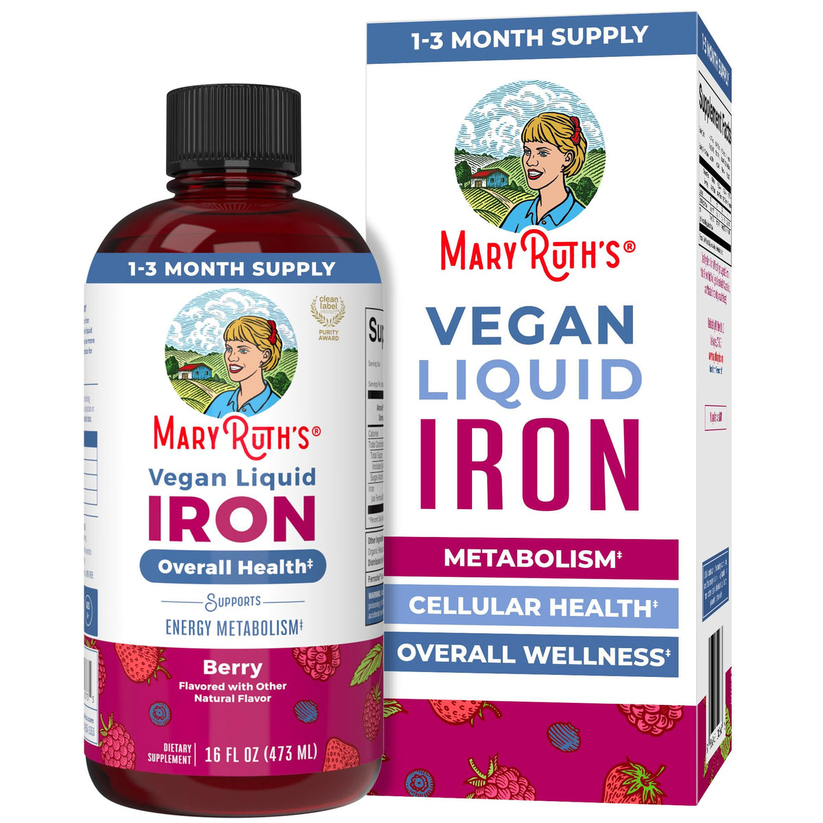 MaryRuth Organics Iron Supplement bottle front view