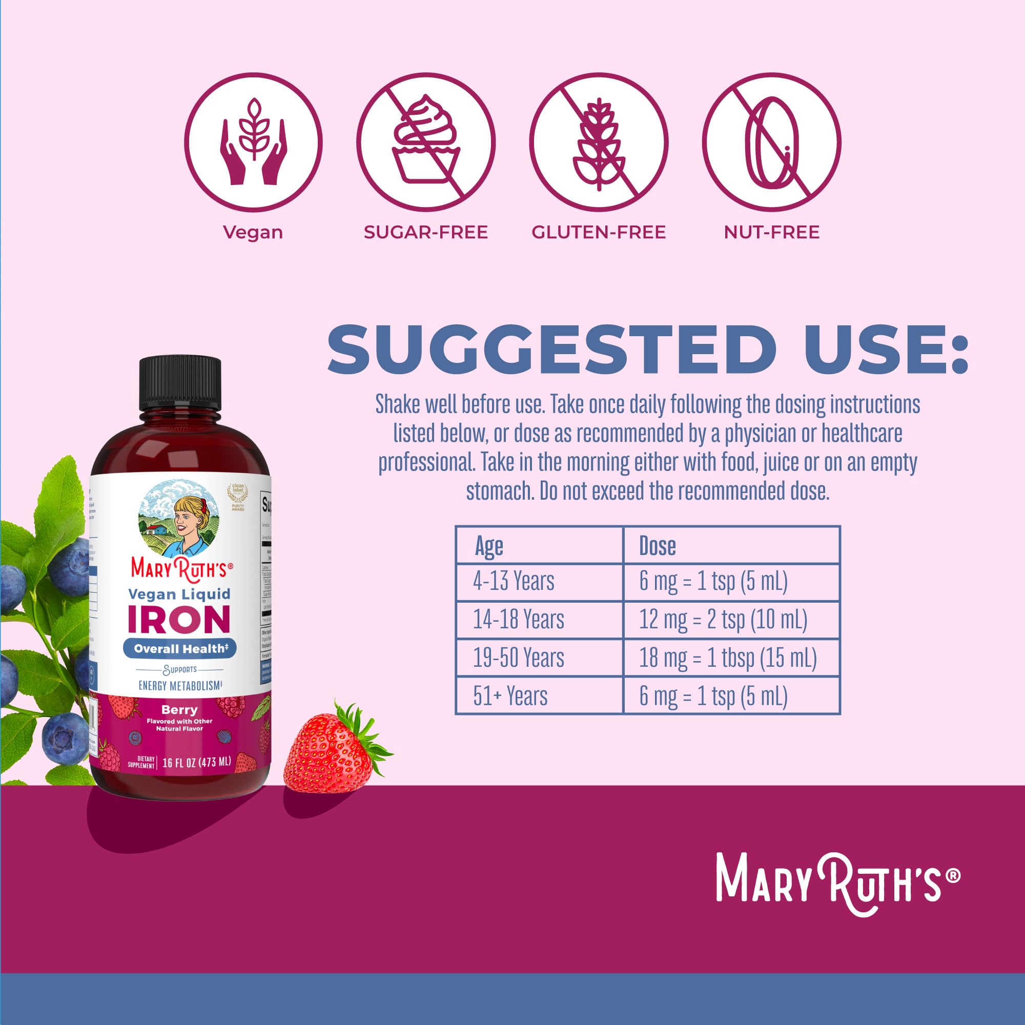 Liquid iron supplement with dropper for easy dosing Liquid iron supplement with dropper for easy dosing